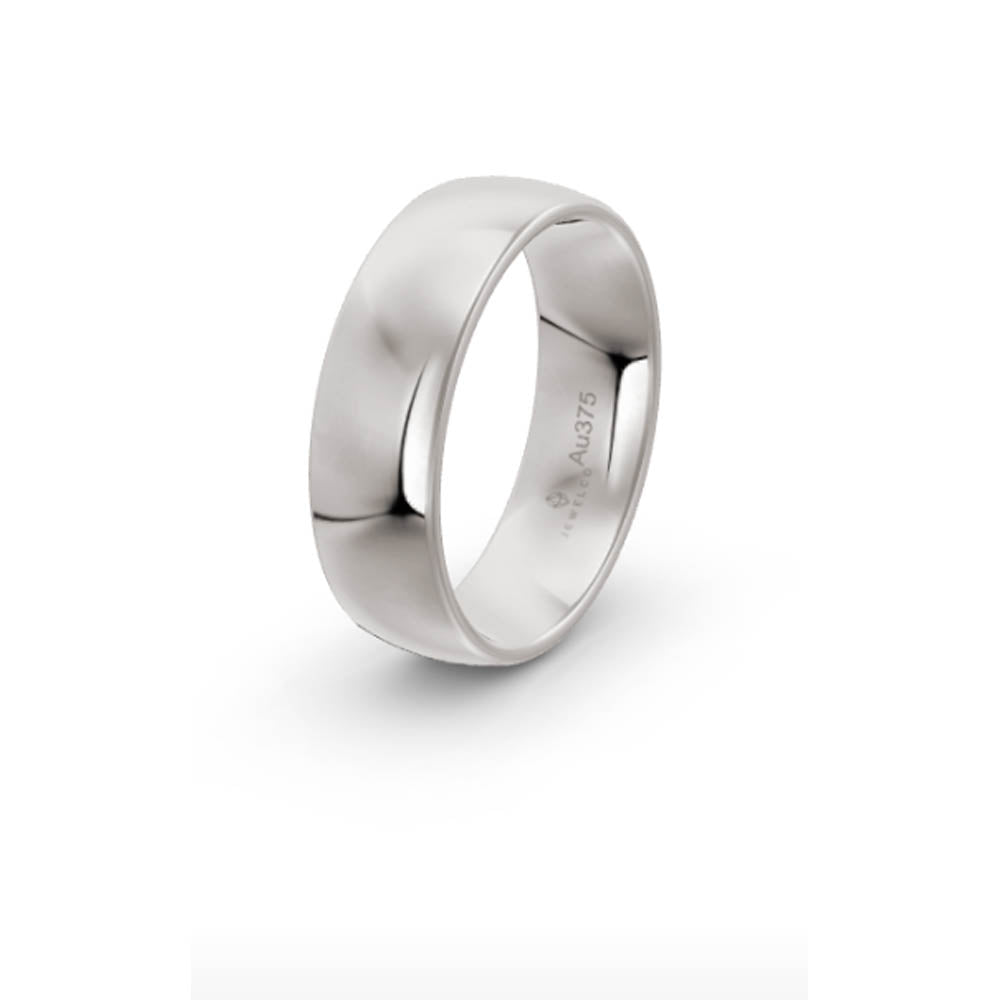 Classic Round 6mm White Gold Wedding Band