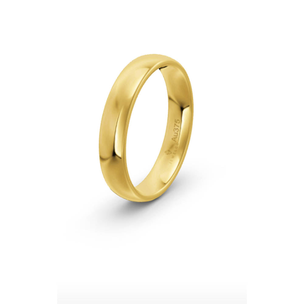 Classic Round 4mm Yellow Gold Wedding Band