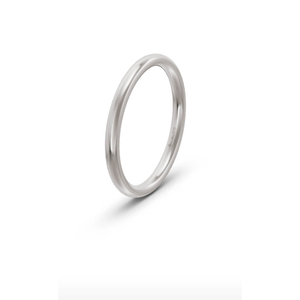 Classic Round 2mm White Gold Wedding Band