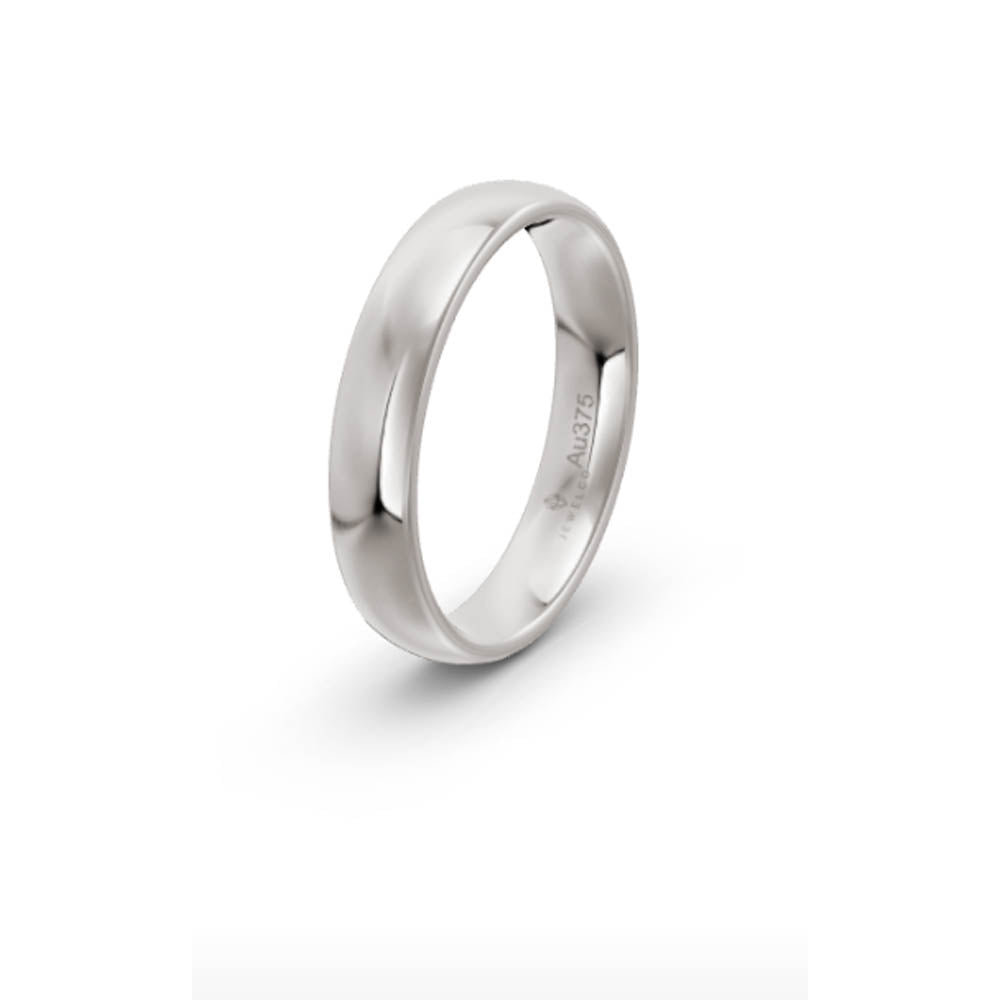 Classic Round 4mm White Gold Wedding Band