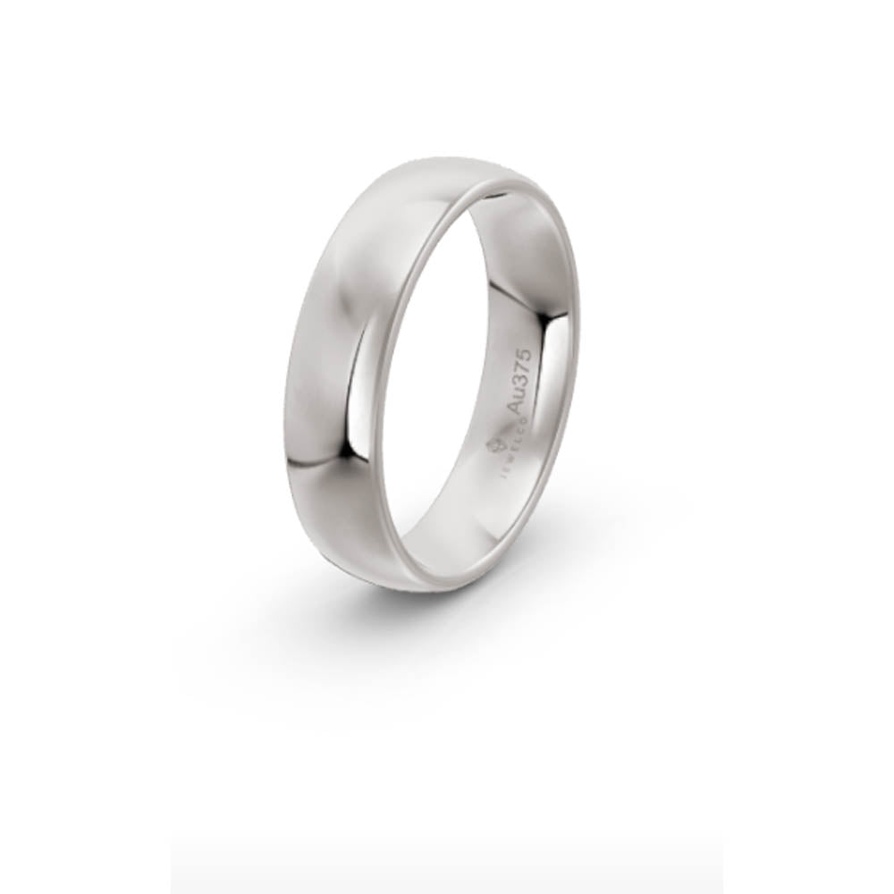 Classic Round 5mm White Gold Wedding Band