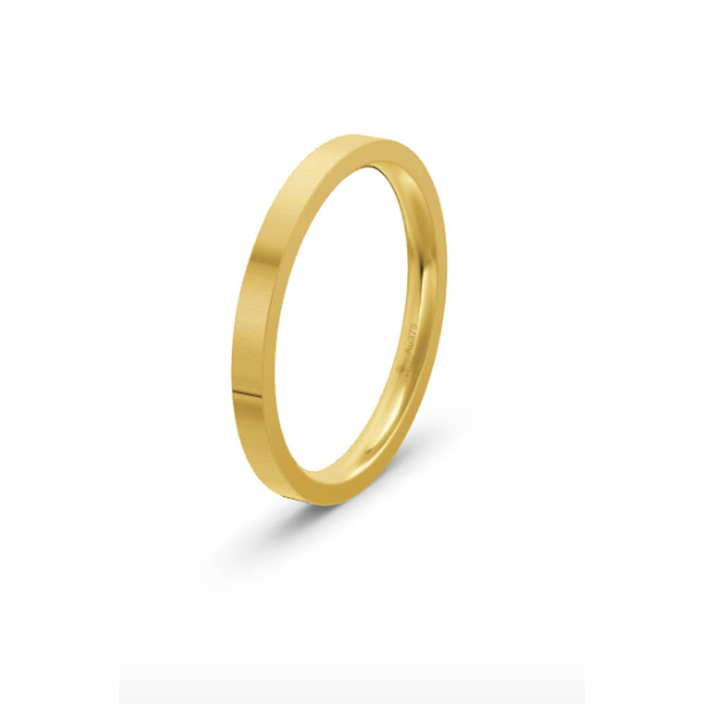 Classic Flat 2mm Yellow Gold Wedding Band