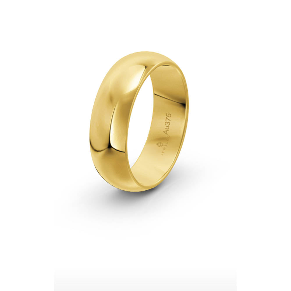 Classic Half Round 6mm Yellow Gold Wedding Band