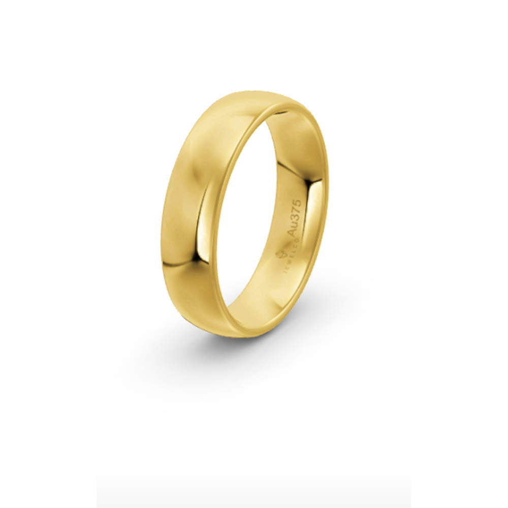 Classic Round 5mm Yellow Gold Wedding Band