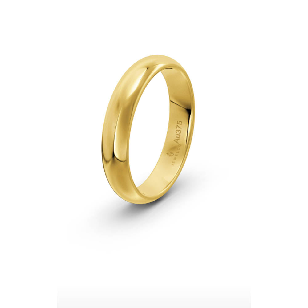 Classic Half Round 4mm Yellow Gold Wedding Band