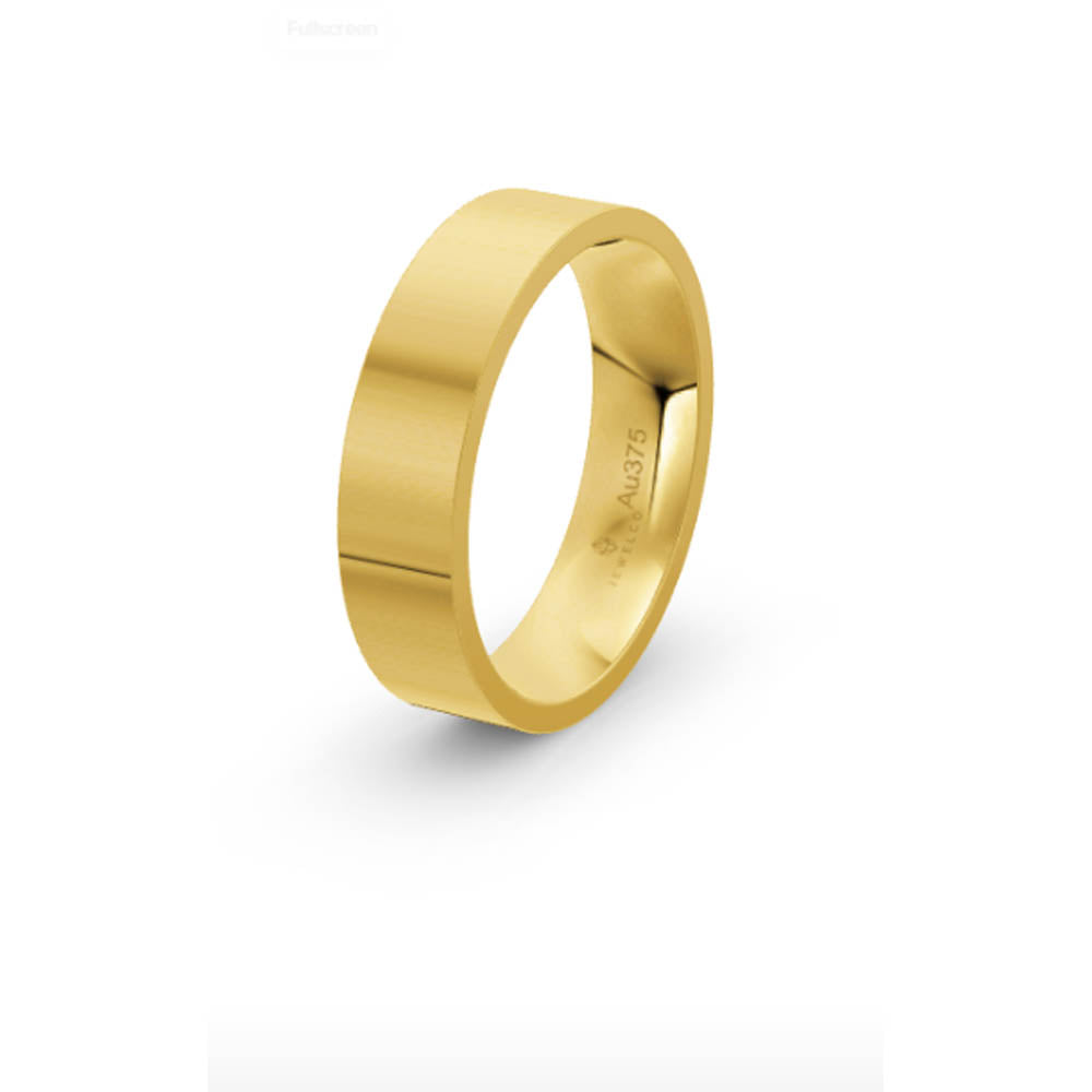 Classic Flat 5mm Yellow Gold Wedding Band