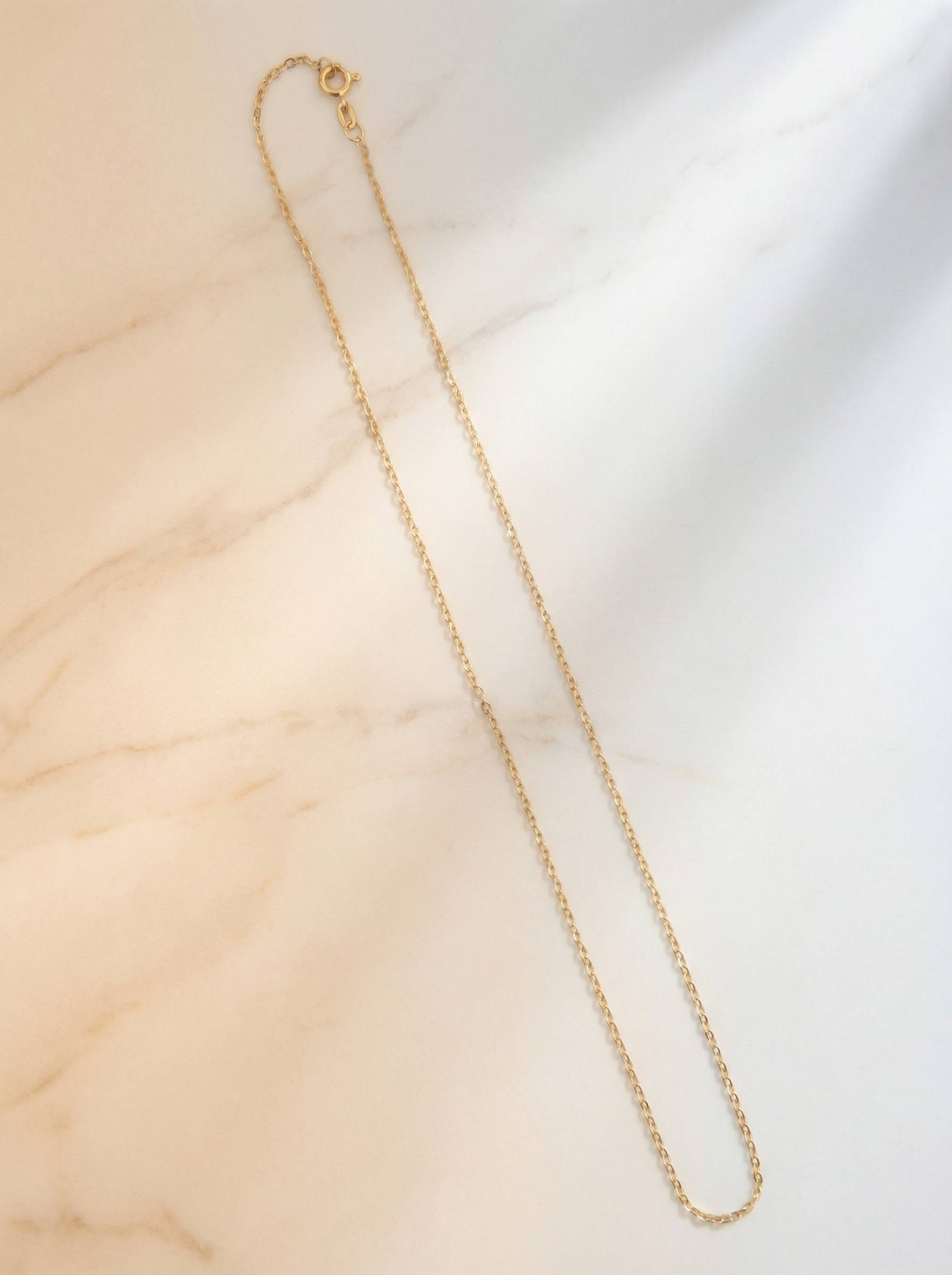 14ct yellow gold oval link chain necklace