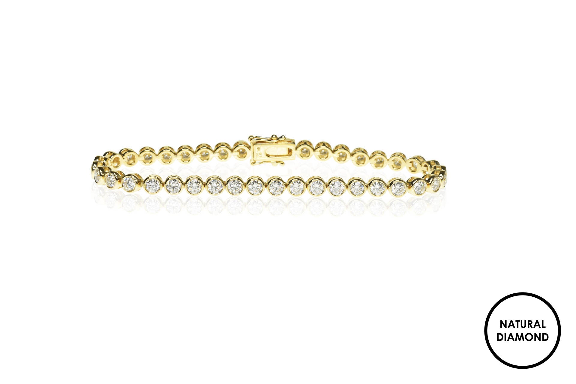 Bezel Set Tennis Bracelet with Natural Diamonds