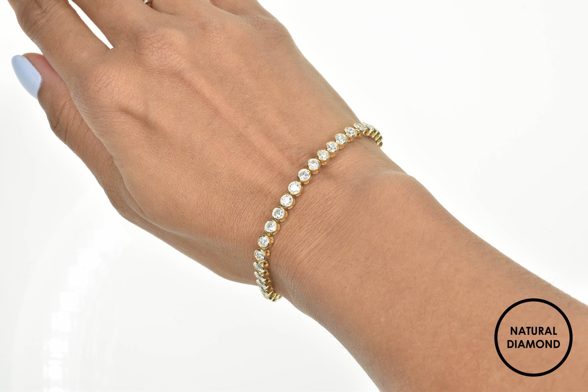 Bezel Set Tennis Bracelet with Natural Diamonds