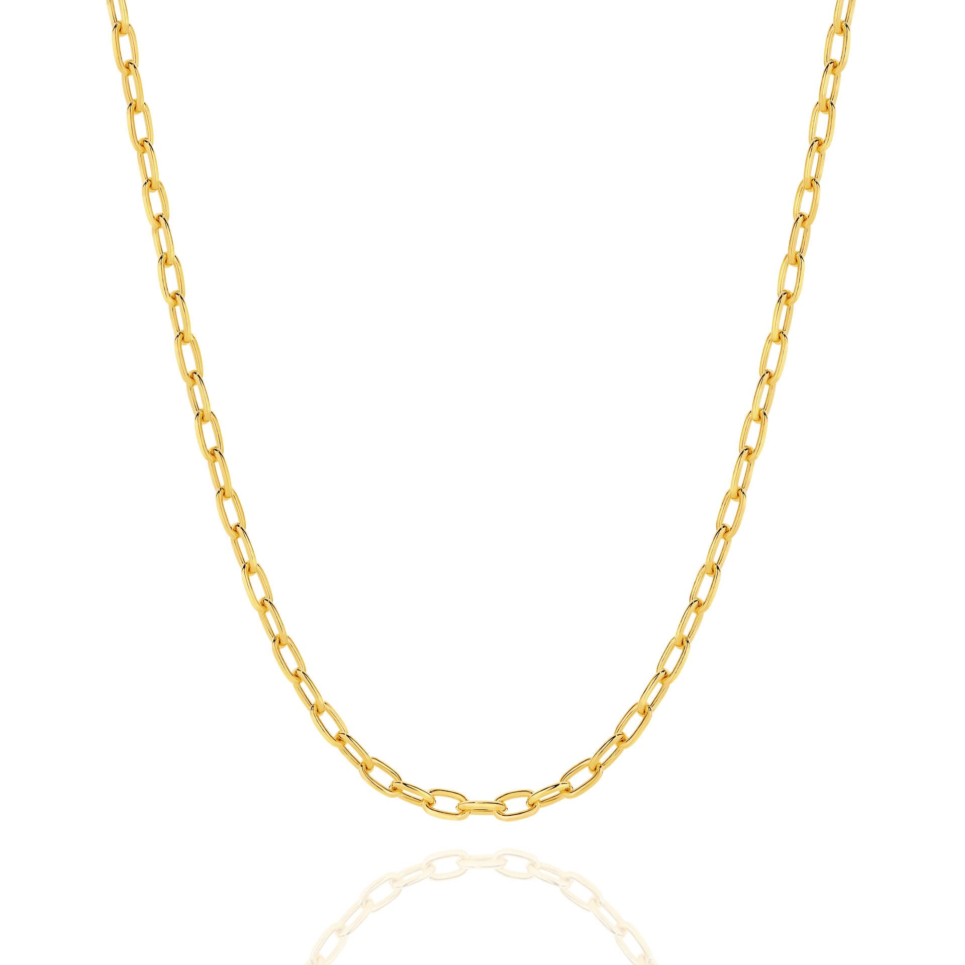 Yellow Gold 3.60mm Paper Clip Chain - FRONT