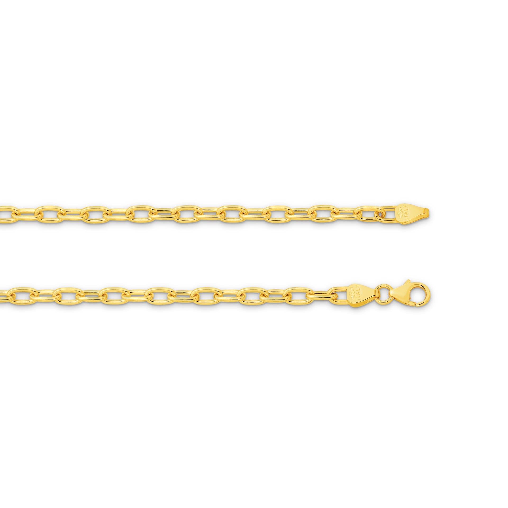 Yellow Gold 3.60mm Paper Clip Chain - TOP