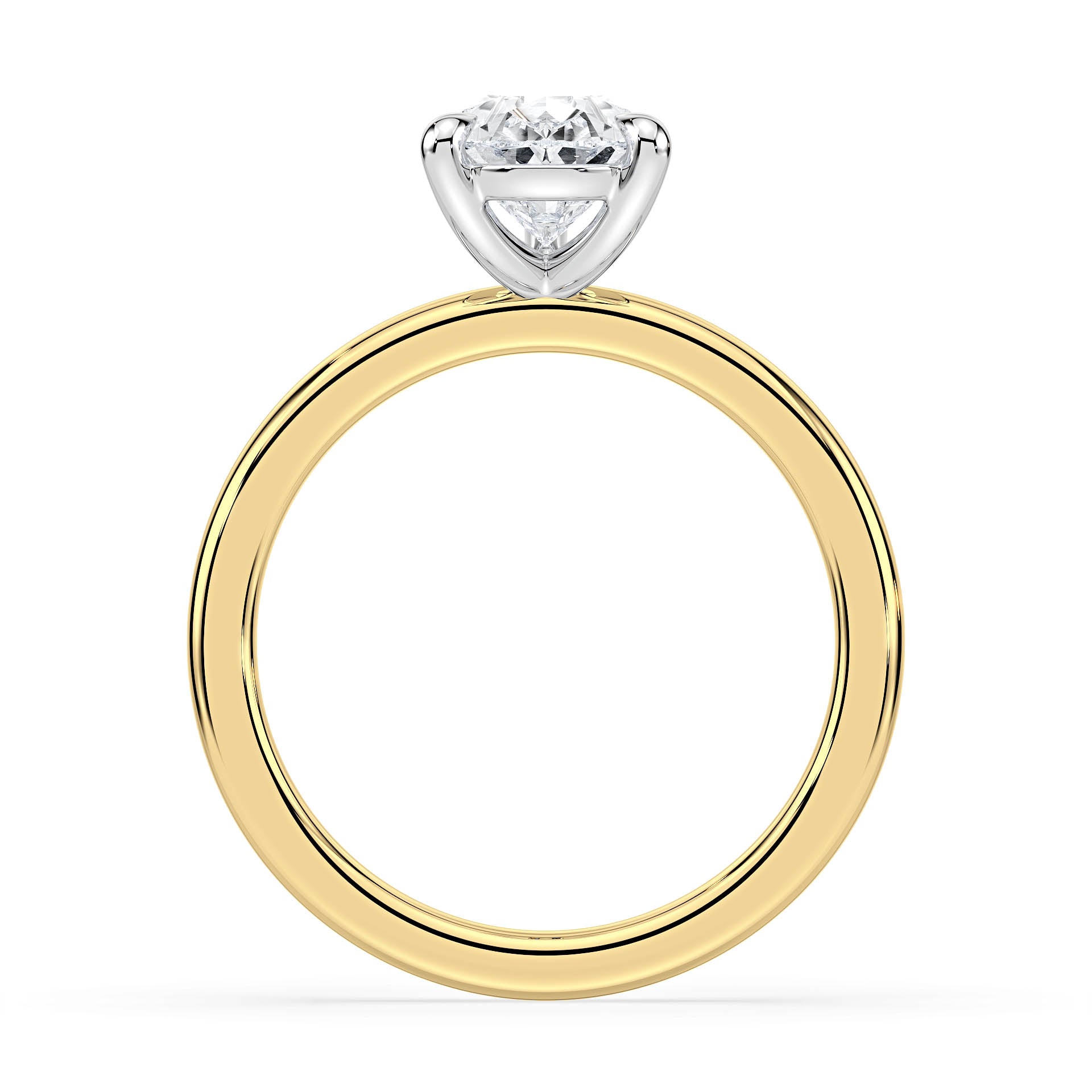 3-CLAW SOLITAIRE PEAR SHAPE DIAMOND ENGAGEMENT RING in 18ct Two Tone Gold