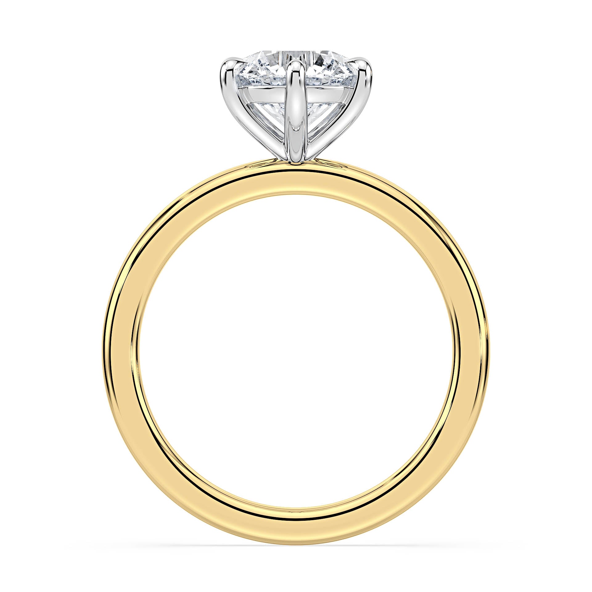 6-CLAW SOLITAIRE ROUND DIAMOND ENGAGEMENT RING in 18ct Two Tone Gold