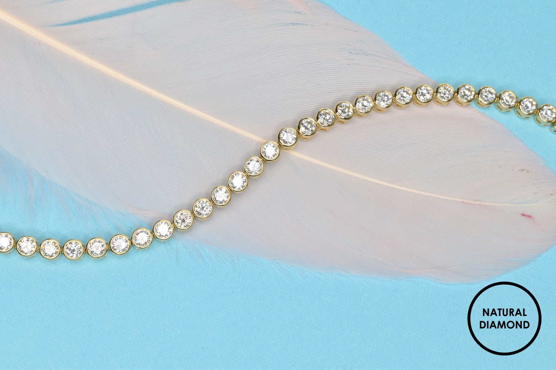 Bezel Set Tennis Bracelet with Natural Diamonds