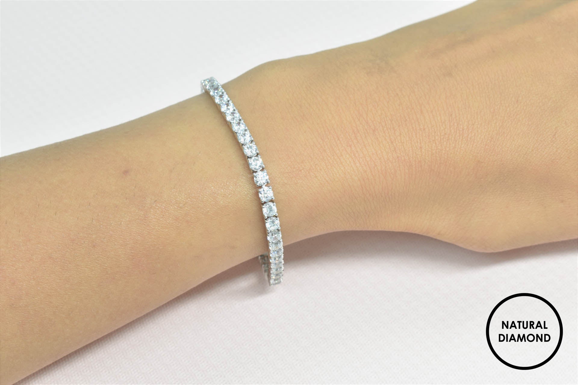 Classic Tennis Bracelet with Natural Diamonds